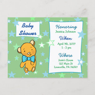 Cute Teddy Bear Baby Shower Invitation