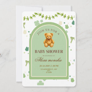 Cute Teddy Bear Baby Shower Invitation