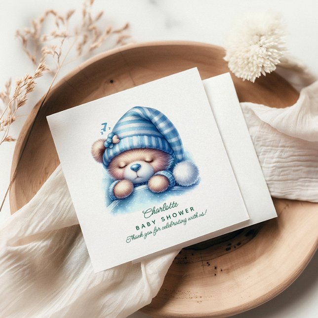 Cute Teddy Bear Baby Shower Napkin (Creator Uploaded)