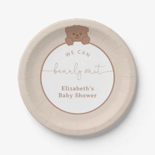 Cute Teddy Bear Baby Shower Paper Plate