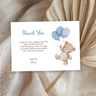 Cute Teddy Bear Baby Shower Thank You Card