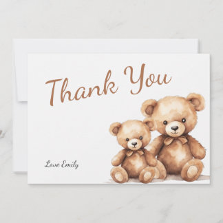 Cute Teddy Bear Baby Shower Thank You Notes
