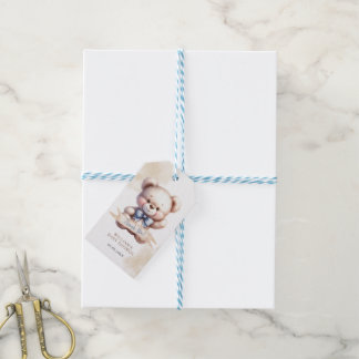 Cute Teddy Bear Baby Shower Watercolor Gift Tags