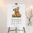 Cute Teddy Bear Baby Shower Welcome Sign