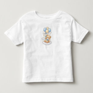 Cute Teddy Bear Baby T-Shirt Balloons, Clouds &