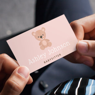 Cute Teddy Bear Babysitter Nanny Adorable Sweet Business Card