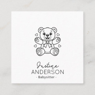 Cute Teddy Bear Babysitting Business Card Kite