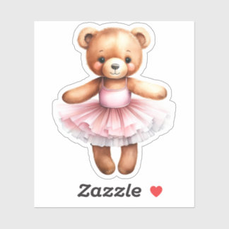 Cute teddy bear ballerina dancing ballet