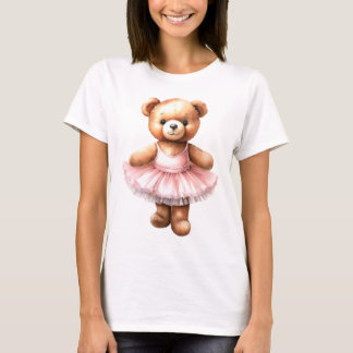 Cute teddy bear ballerina dancing ballet T-Shirt