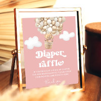 Cute Teddy Bear Balloon Baby Girl Diaper Raffle