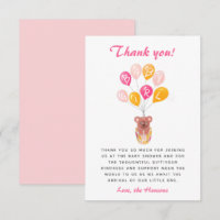 Cute Teddy Bear Balloon Baby Shower Thank you
