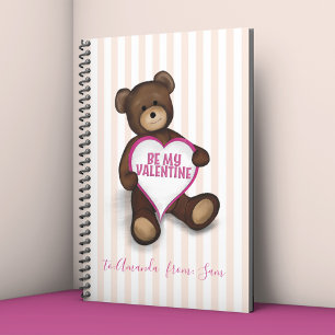 Cute Teddy Bear Be My Valentine Notebook