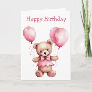 Cute Teddy Bear Birthday Card