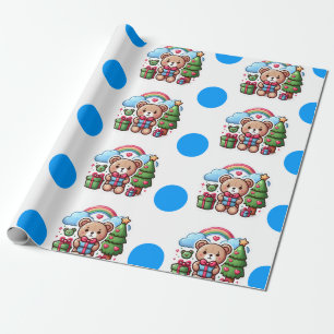 Cute Teddy Bear Birthday Wrapping Paper