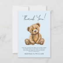 Cute Teddy Bear Blue Baby Boy Baby Shower