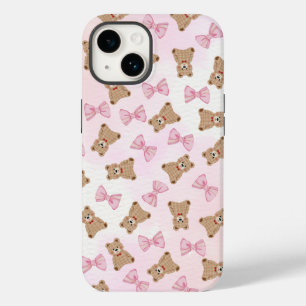 Cute Teddy bear & Bow iPhone 14 Case 🧸