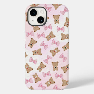 Cute Teddy bear & Bow iPhone 14 Case 🧸