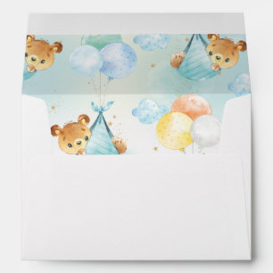 Cute Teddy Bear Boy Baby Shower Envelope