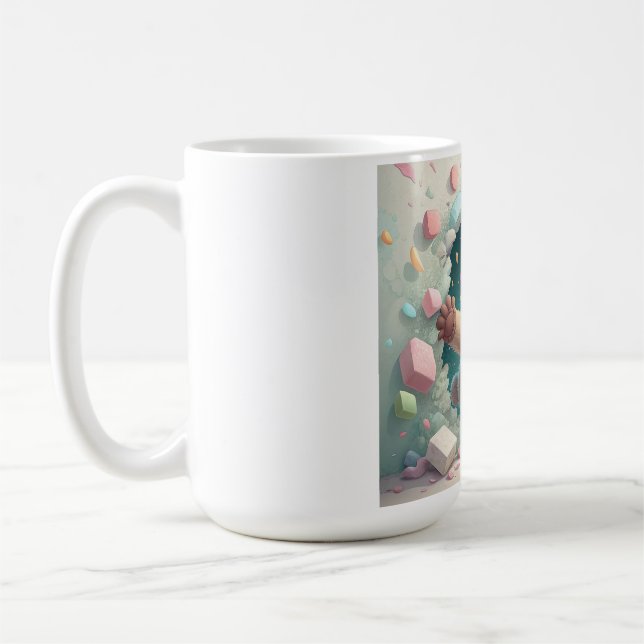 Cute Teddy Bear Breaking Through Wall | Kids Room  Coffee Mug (Left)