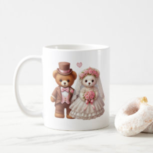Cute Teddy Bear Bride And Groom Wedding Coffee Mug