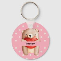 Cute Teddy Bear Carrying a Red Heart