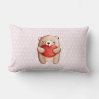 Cute Teddy Bear Carrying a Red Heart