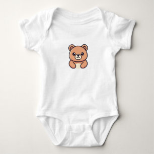 Cute Teddy Bear Cartoon – Adorable Kawaii Bear Baby Bodysuit