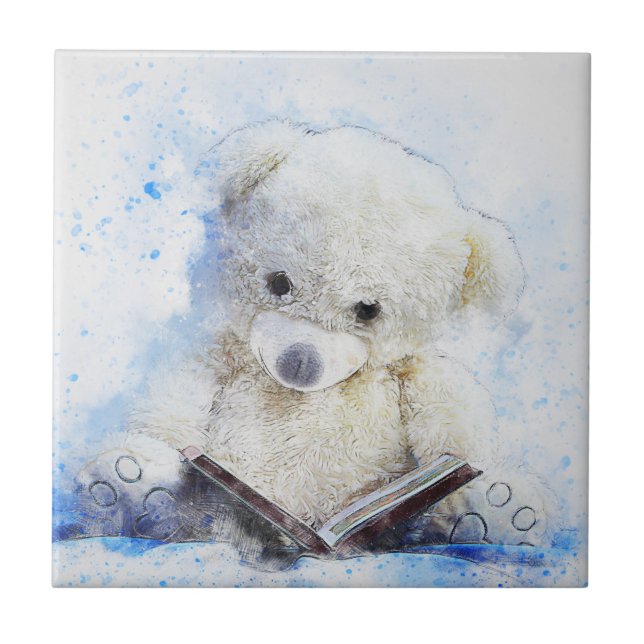 Cute Teddy Bear Ceramic Tile (Front)