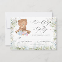 Cute Teddy Bear Chic High Tea Party Baby Shower 