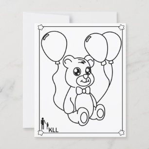 Cute teddy bear colouring