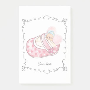 Cute Teddy Bear Custom Name Post-it Notes