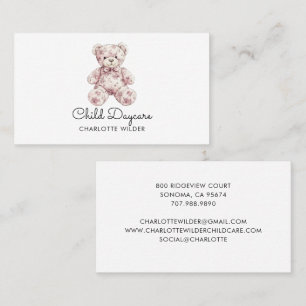 Cute Teddy Bear Daycare Business Card