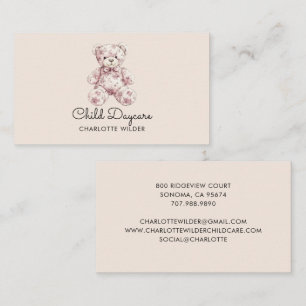 Cute Teddy Bear Daycare Business Card