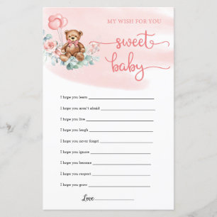 Cute Teddy Bear Eucalyptus Wreath Baby Shower Game