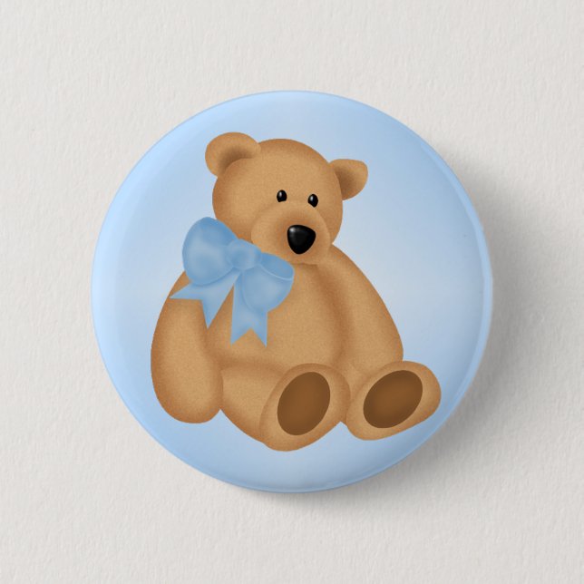 Cute Teddy Bear, For Baby Boy 6 Cm Round Badge (Front)