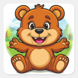 Cute Teddy Bear For Bear Lovers Square Sticker