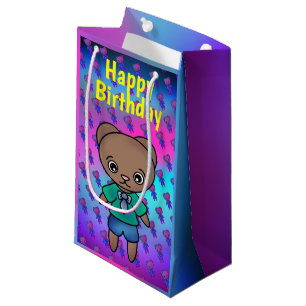 Cute Teddy Bear for Birthdays Small Gift Bag