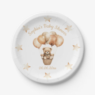 Cute Teddy Bear Gender Neutral Paper Plate