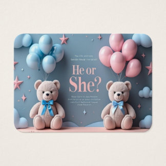 Cute Teddy Bear Gender Reveal Invite