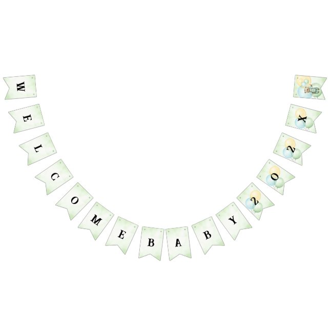 Cute teddy bear green wallpaper bunting  (All)