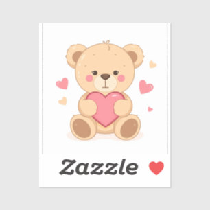 Cute Teddy Bear Holding Heart – Valentine Love Ill