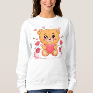 Cute teddy bear holding pink heart T-Shirt Sweatshirt