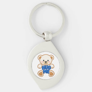 Cute Teddy Bear Hug Me Embroidery Style Cute Bear Key Ring