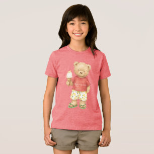 Cute Teddy Bear Ice Cream Cone Tri-Blend Shirt