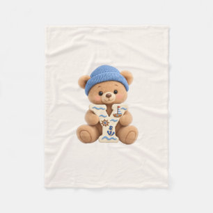 Cute Teddy Bear Initial Y Sailor Baby Boy Blanket