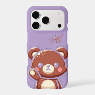 Cute Teddy Bear iPhone Case–Purple Aesthetic cover