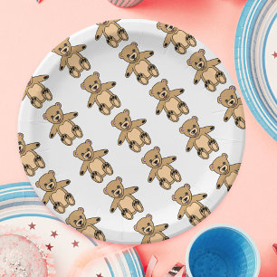 Cute Teddy Bear Kids Birtday Paper Plate