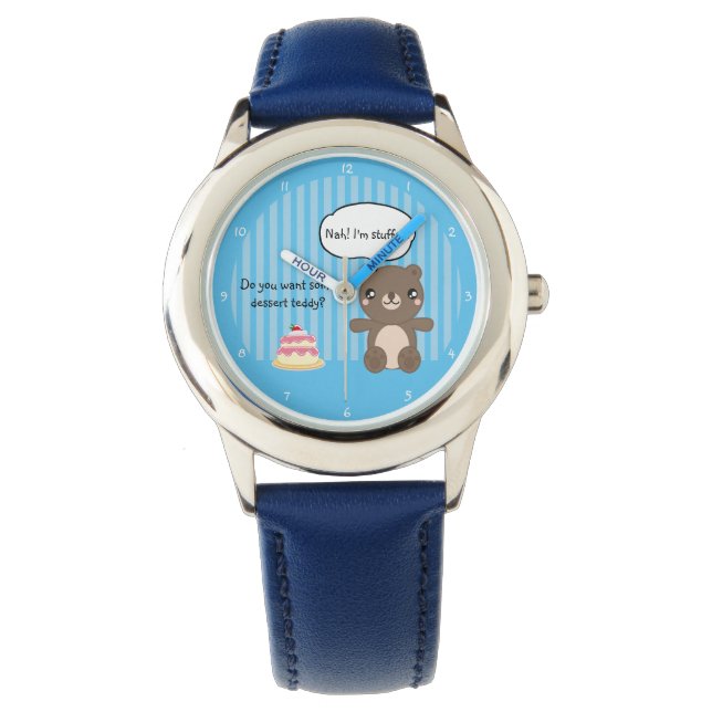 Cute Teddy Bear Kids Funny Joke  Watch (Front)