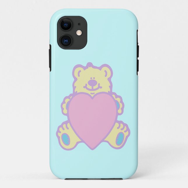 Cute Teddy Bear Love Heart Case-Mate iPhone Case (Back)