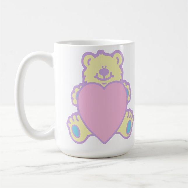 Cute Teddy Bear Love Heart Coffee Mug (Left)